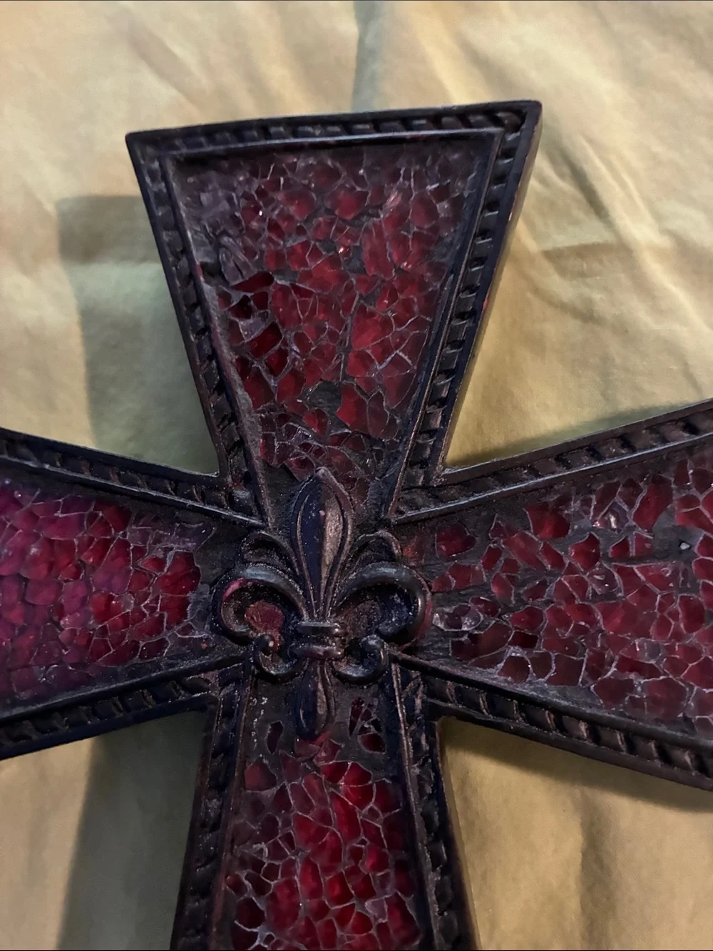 Hobby Lobby Red Mosaic Cross Wall Accent